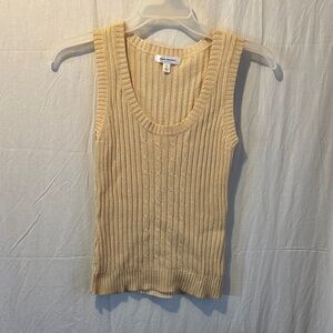 Isaac Mizrahi Tan Ribbed Knit Tank Top